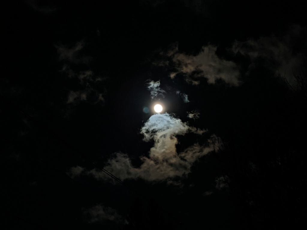 A full moon over clouds (photo)